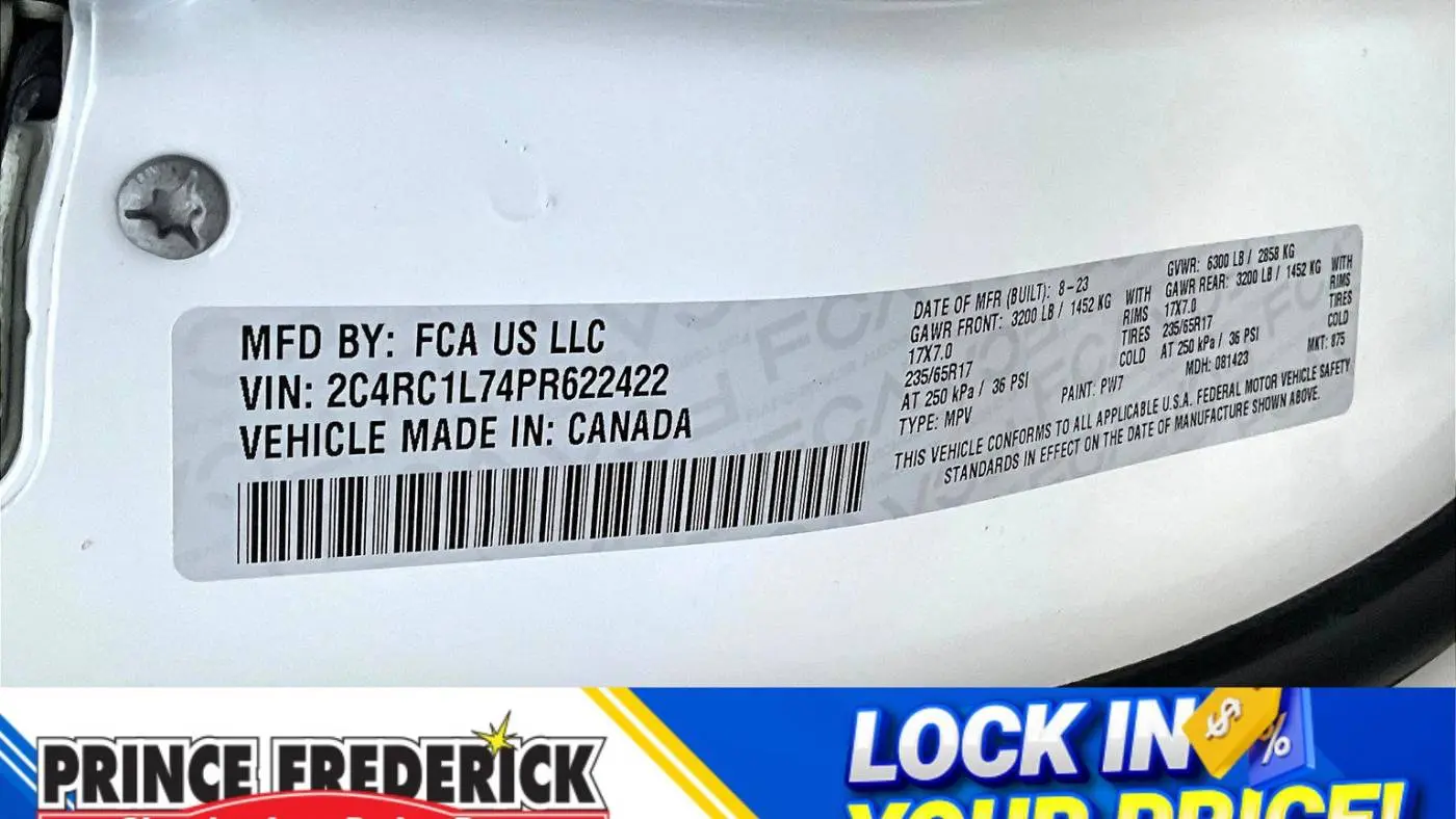 2023 Chrysler Pacifica 2C4RC1L74PR622422