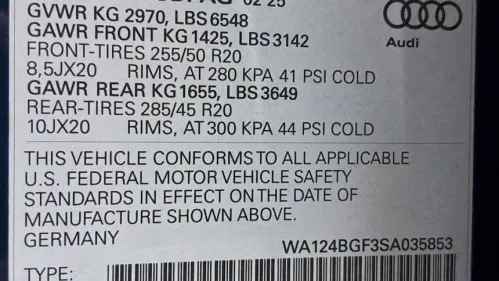 2025 Audi Q6 e-tron WA124BGF3SA035853