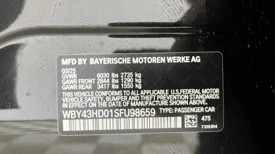 2025 BMW i4 WBY43HD01SFU98659