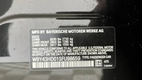 2025 BMW i4 WBY43HD01SFU98659
