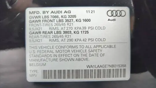 2022 Audi e-tron WA1LAAGE7NB015358