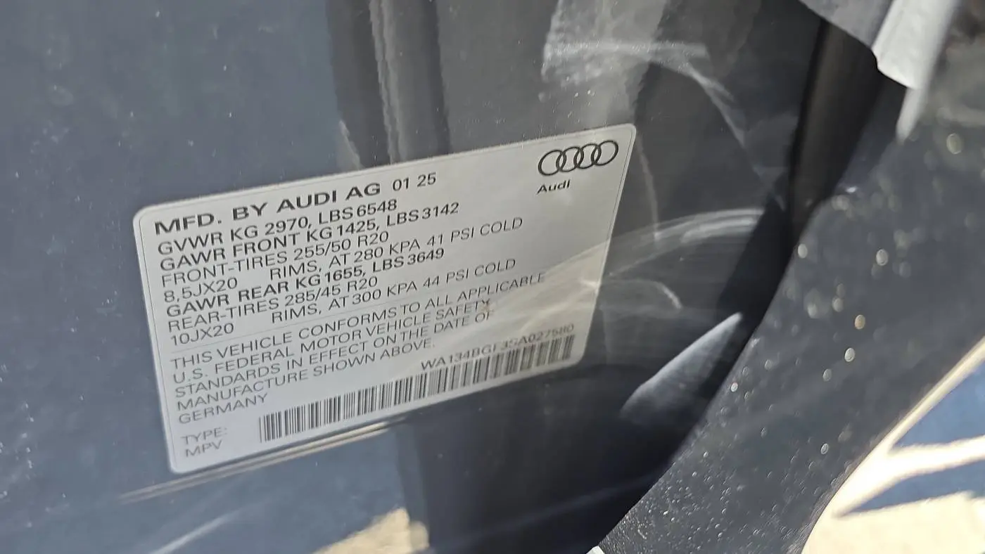 2025 Audi Q6 e-tron WA134BGF3SA027580