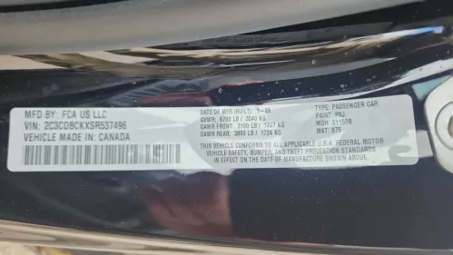 2025 Dodge Charger Daytona 2C3CDBCKXSR537496