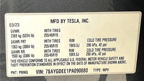 2023 Tesla Model Y 7SAYGDEE1PA090880