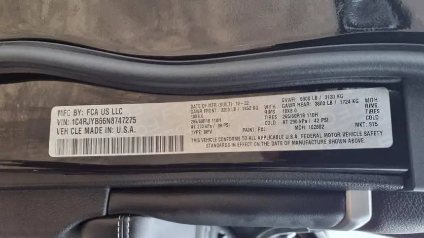 2022 Jeep Grand Cherokee 1C4RJYB66N8747275