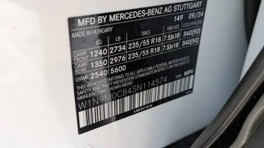 2025 Mercedes EQB W1N9M0CB4SN114574