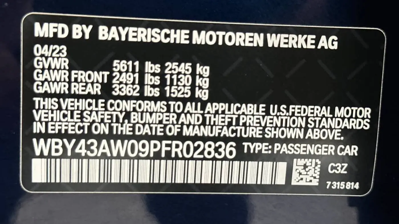 2023 BMW i4 WBY43AW09PFR02836