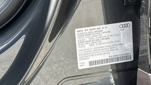 2025 Audi Q6 e-tron WA124BGF5SA039905