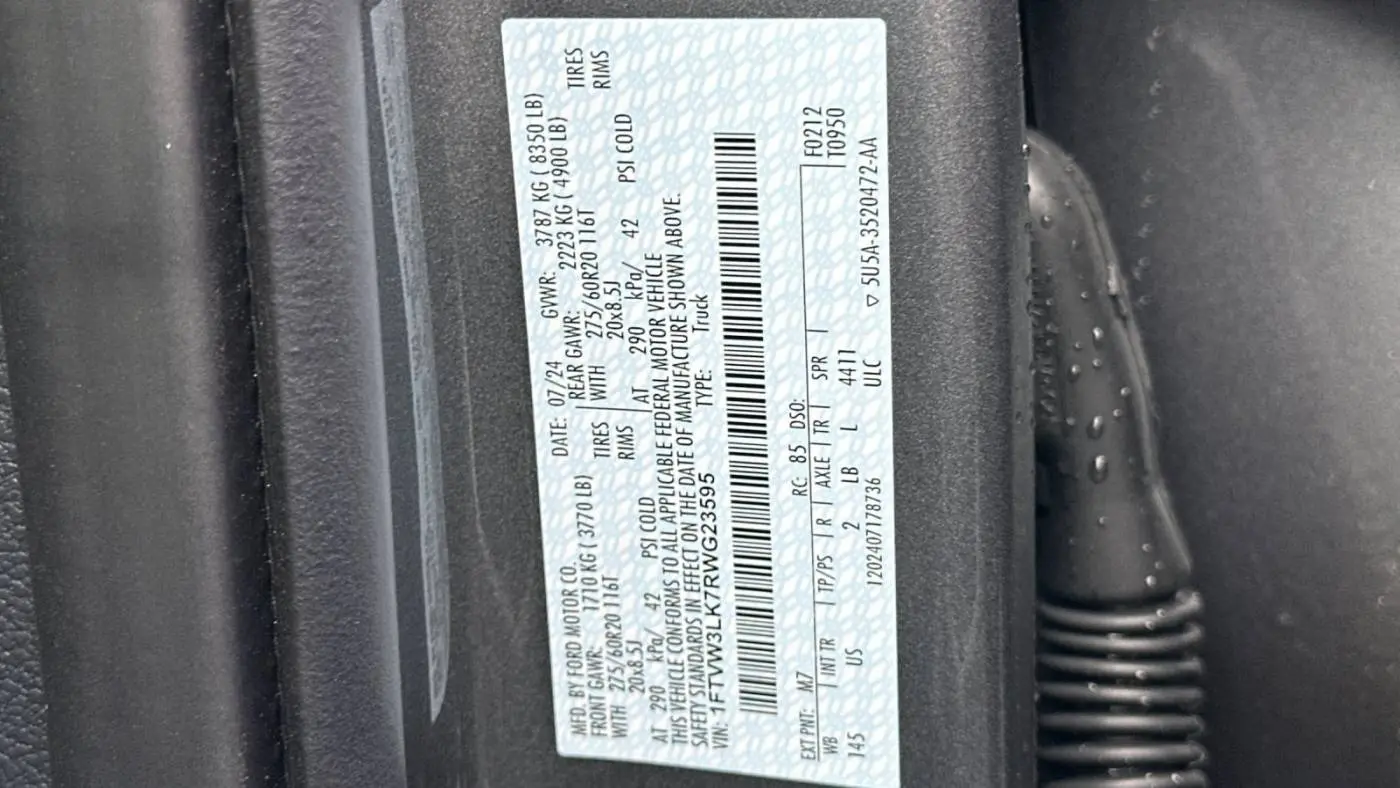 2024 Ford F-150 Lightning 1FTVW3LK7RWG23595