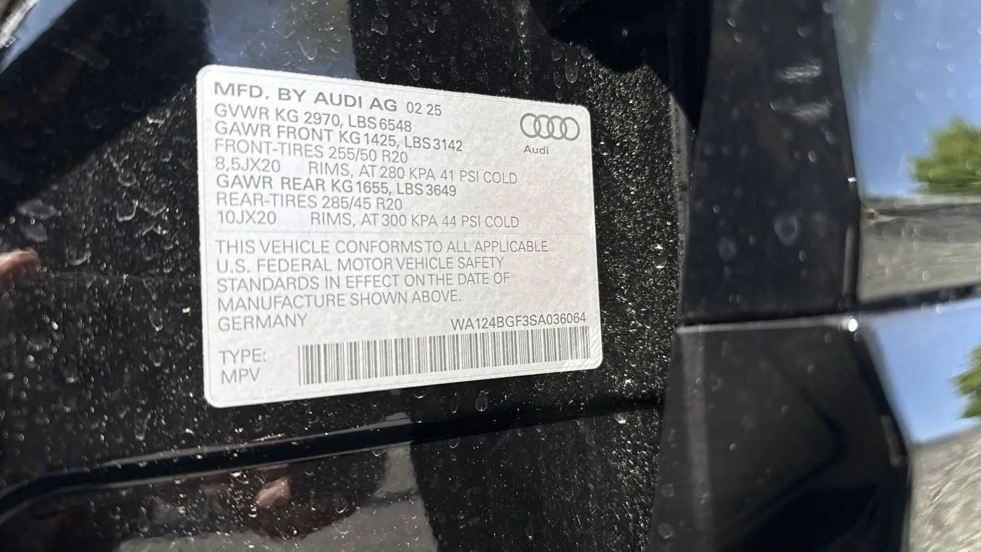 2025 Audi Q6 e-tron WA124BGF3SA036064