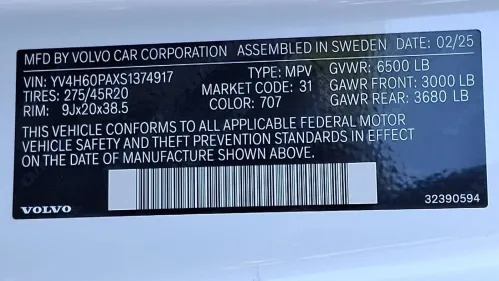 2025 Volvo XC90 YV4H60PAXS1374917