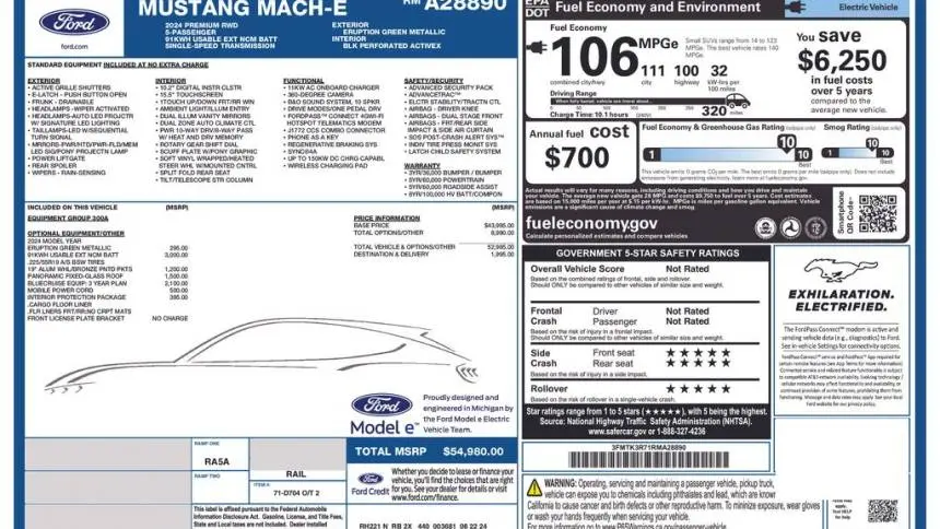 2024 Ford Mustang Mach E 3FMTK3R71RMA28890