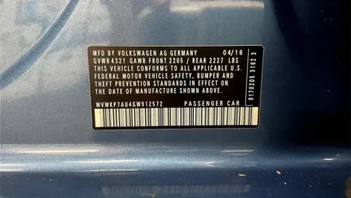 2016 Volkswagen e-Golf WVWKP7AU4GW912572
