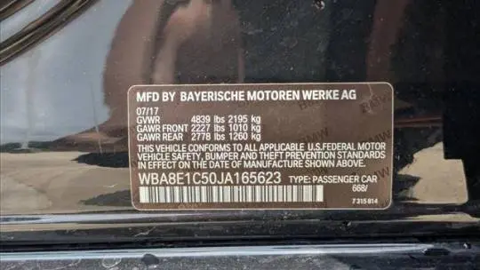2018 BMW 3 Series WBA8E1C50JA165623
