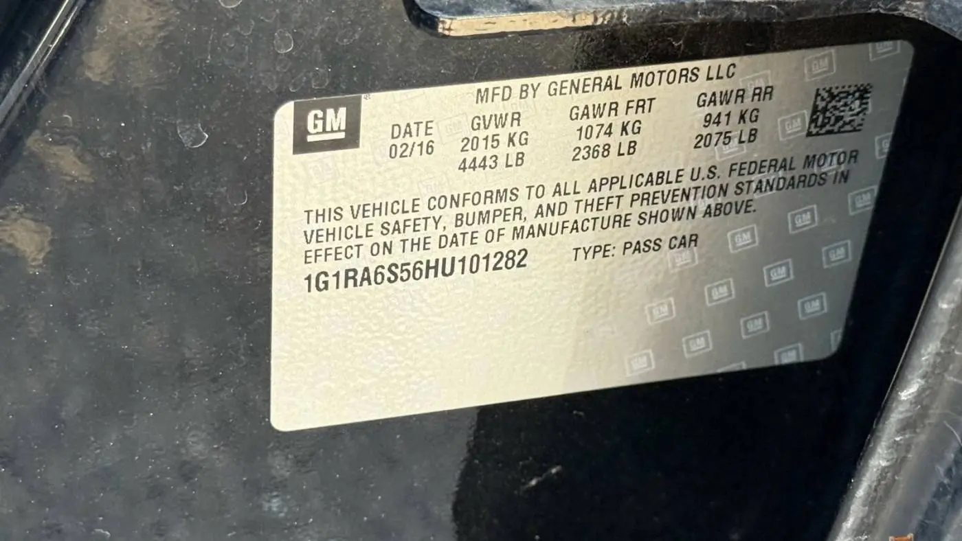 2017 Chevrolet VOLT 1G1RA6S56HU101282