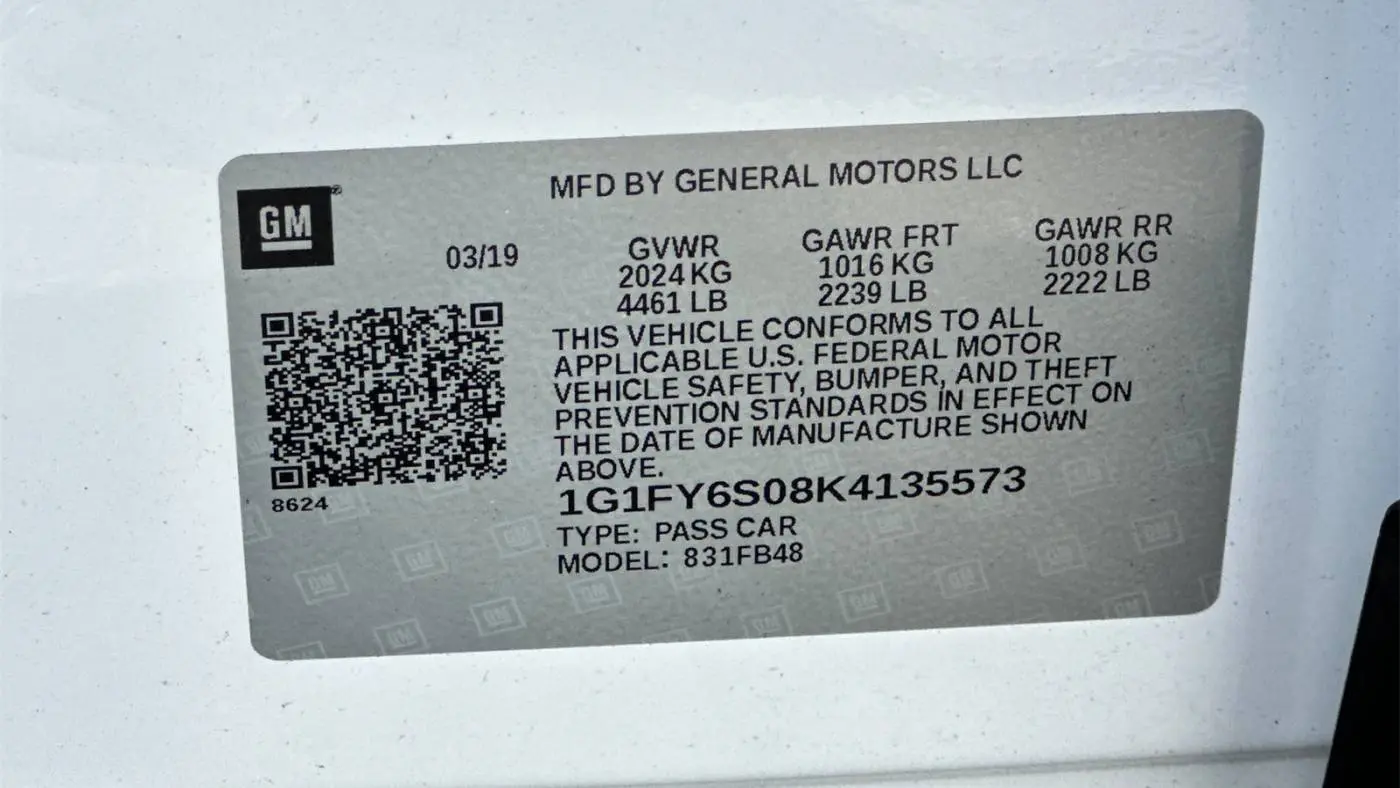 2019 Chevrolet Bolt 1G1FY6S08K4135573