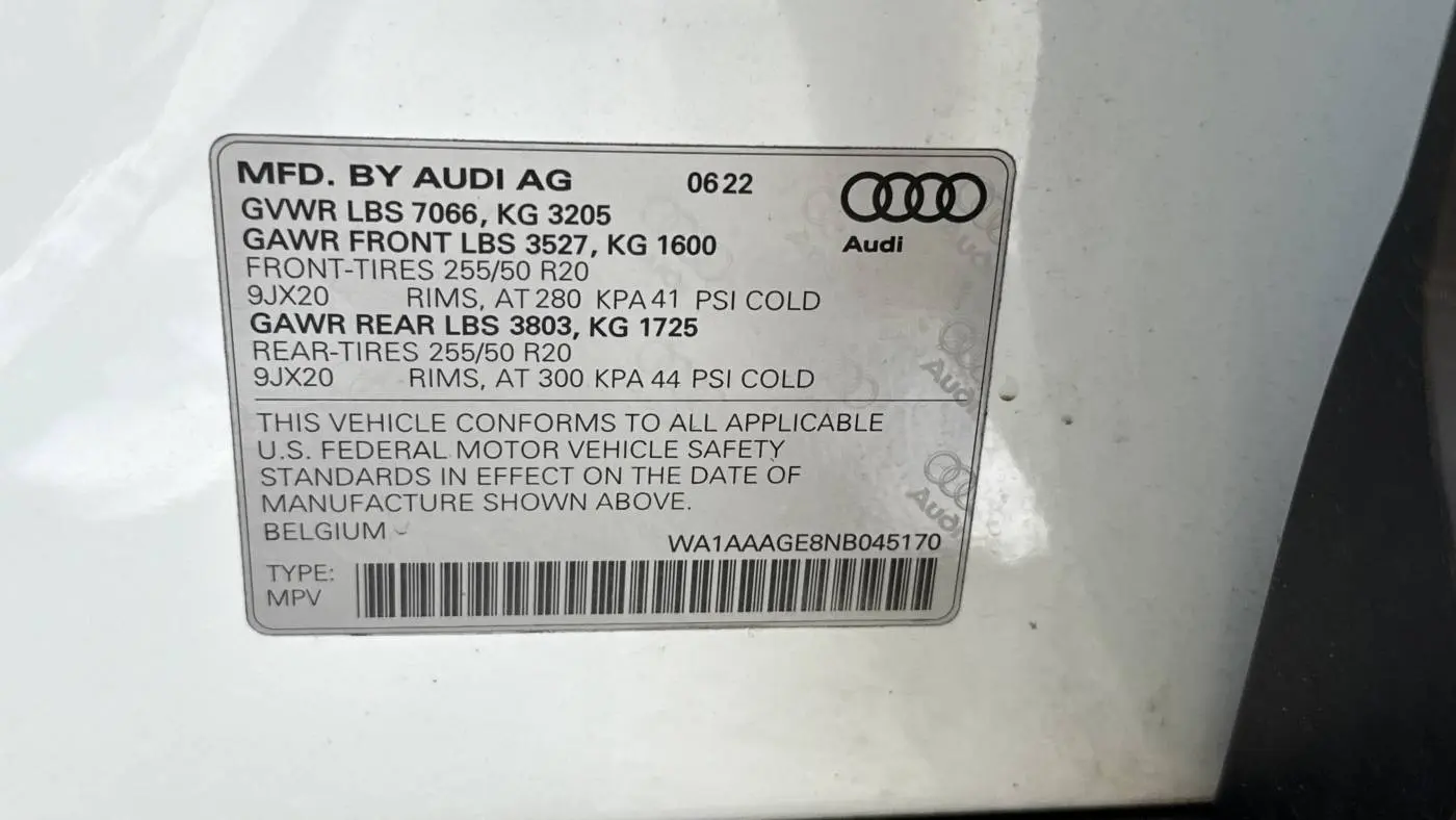 2022 Audi e-tron WA1AAAGE8NB045170