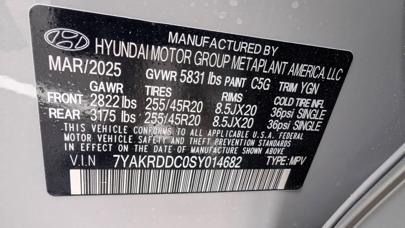 2025 Hyundai IONIQ 5 7YAKRDDC0SY014682