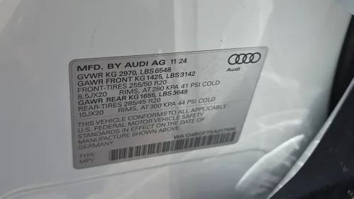 2025 Audi Q6 e-tron WA124BGF7SA017596