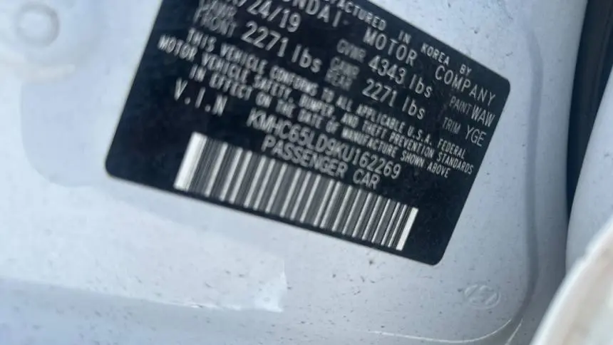 2019 Hyundai IONIQ KMHC65LD9KU162269