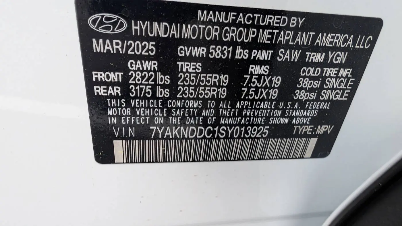 2025 Hyundai IONIQ 5 7YAKNDDC1SY013925