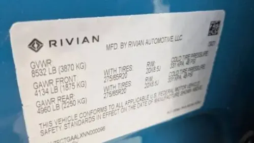 2022 Rivian R1T 7FCTGAALXNN000096