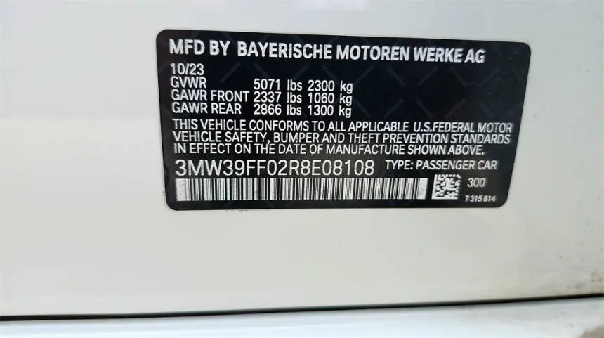 2024 BMW 3 Series 3MW39FF02R8E08108