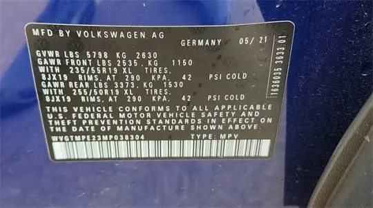 2021 Volkswagen ID.4 WVGTMPE23MP038304