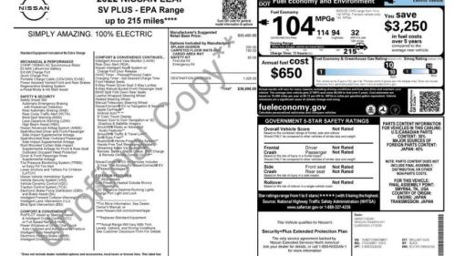 2022 Nissan LEAF 1N4BZ1CV9NC558811