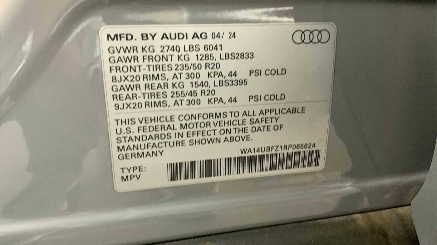 2024 Audi Q4 e-tron WA14UBFZ1RP065624