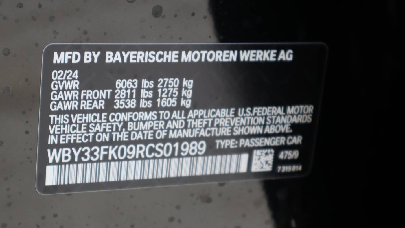 2024 BMW i5 WBY33FK09RCS01989