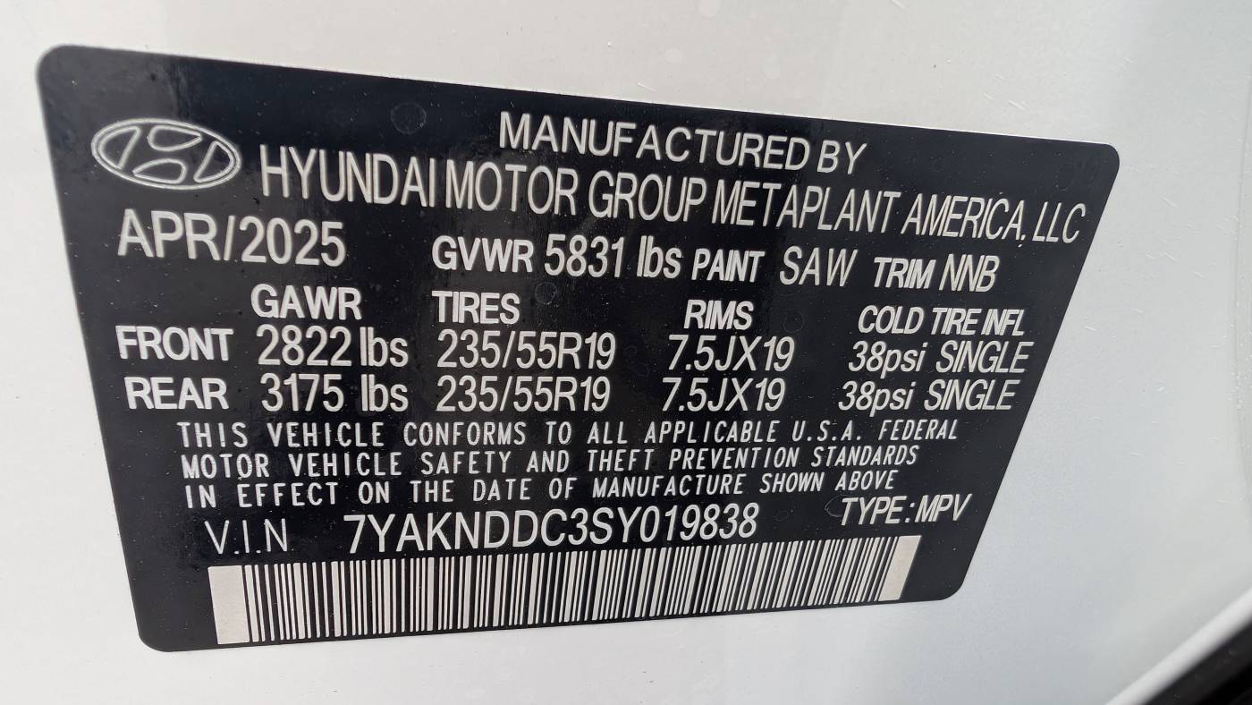 2025 Hyundai IONIQ 5 7YAKNDDC3SY019838