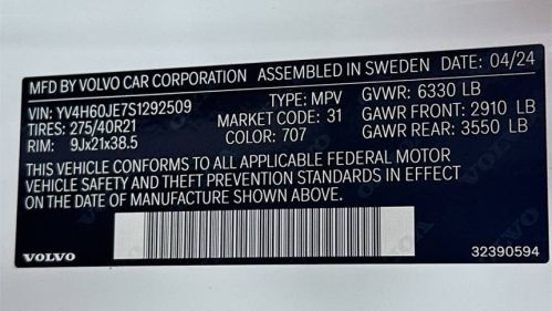 2025 Volvo XC90 YV4H60JE7S1292509