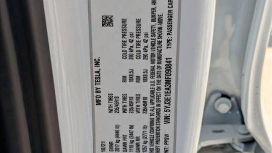 2021 Tesla Model 3 5YJ3E1EA3MF090841