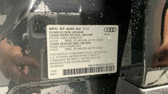 2025 Audi Q6 e-tron WA114BGF0SA026720