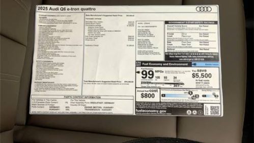 2025 Audi Q6 e-tron WA114BGF0SA026720