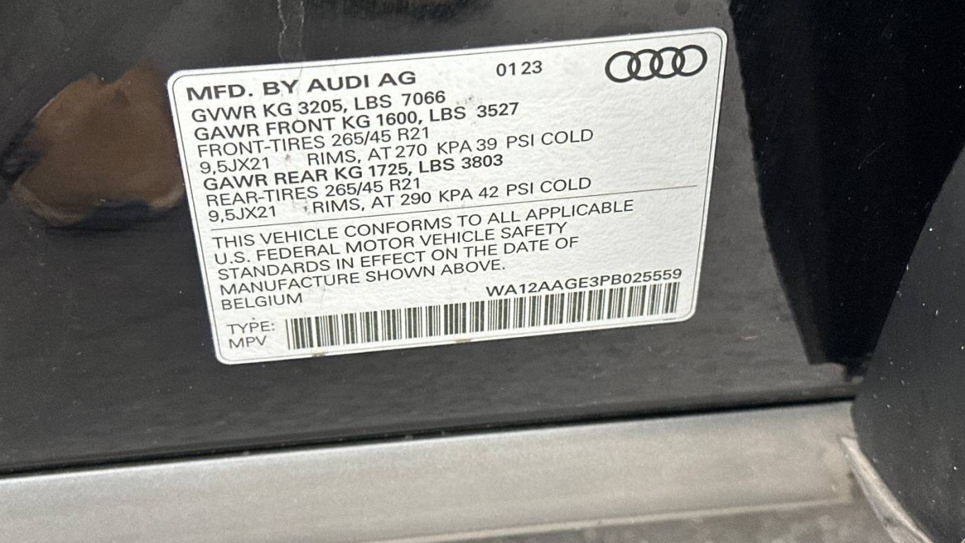 2023 Audi e-tron WA12AAGE3PB025559