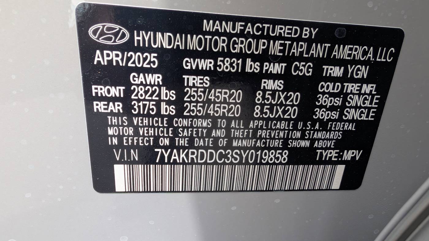 2025 Hyundai IONIQ 5 7YAKRDDC3SY019858