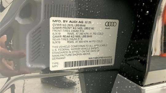 2025 Audi Q6 e-tron WA114BGF9SA040955