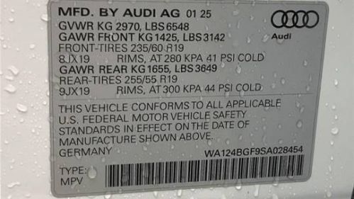 2025 Audi Q6 e-tron WA124BGF9SA028454