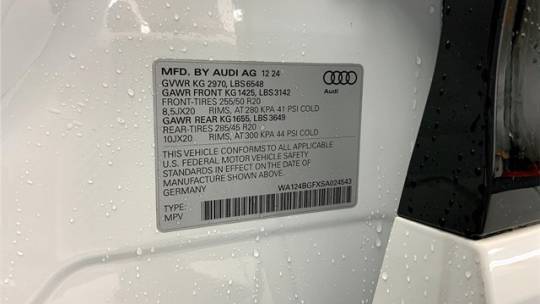2025 Audi Q6 e-tron WA124BGFXSA024543