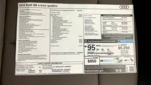 2025 Audi Q6 e-tron WA134BGF8SA044214
