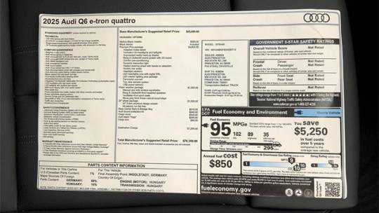 2025 Audi Q6 e-tron WA124BGF4SA030712