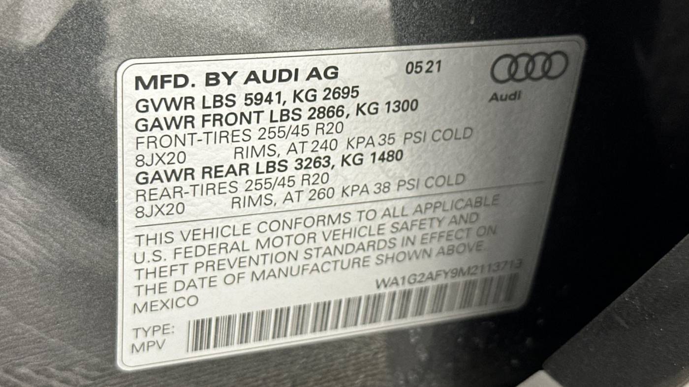 2021 Audi Q5 WA1G2AFY9M2113719