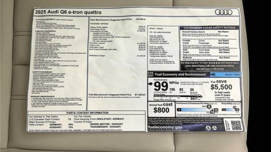 2025 Audi Q6 e-tron WA114BGFXSA040592