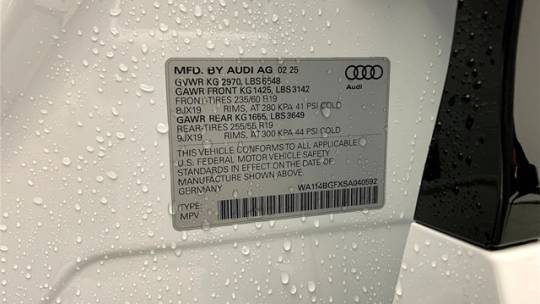 2025 Audi Q6 e-tron WA114BGFXSA040592