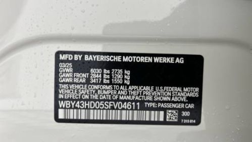 2025 BMW i4 WBY43HD05SFV04611