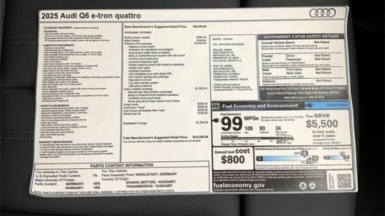 2025 Audi Q6 e-tron WA124BGF4SA039264
