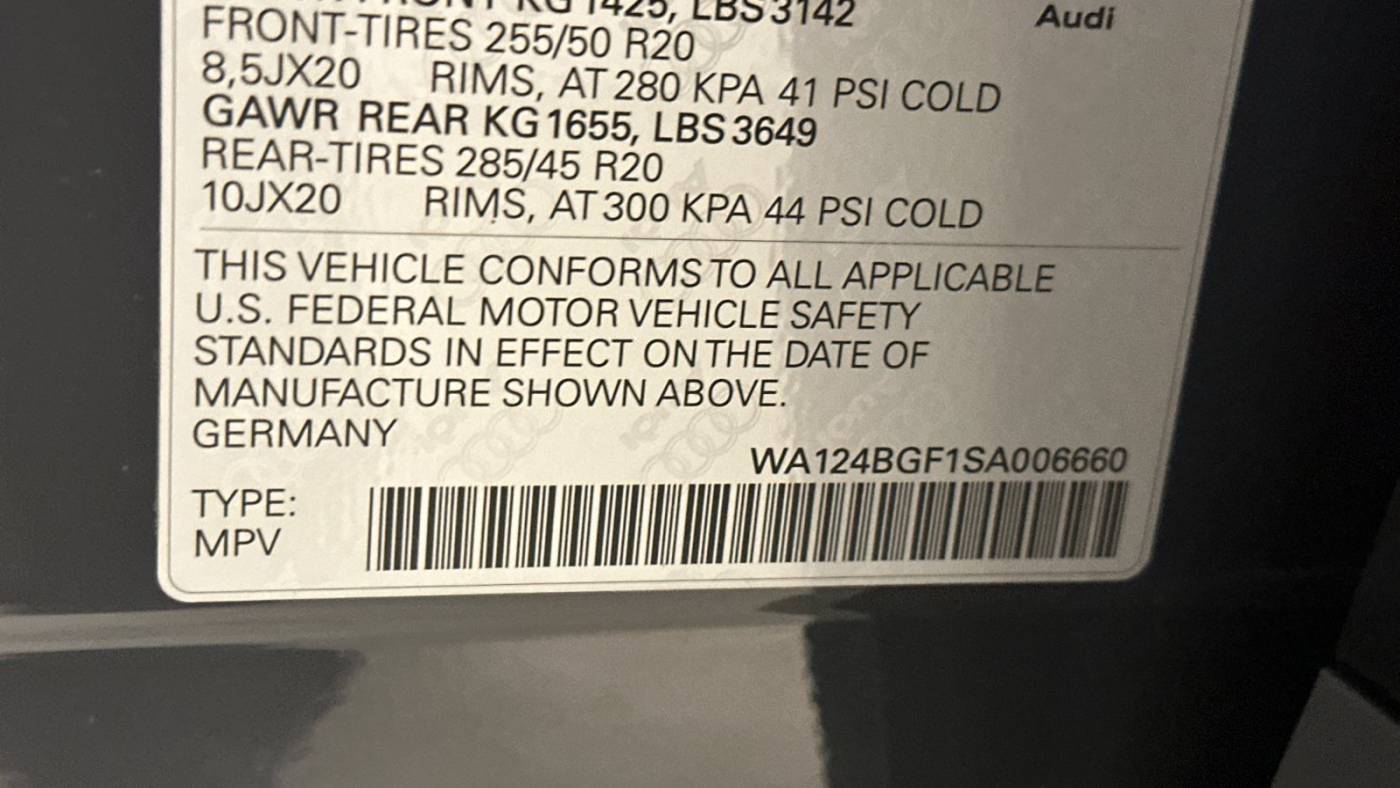 2025 Audi Q6 e-tron WA124BGF1SA006660