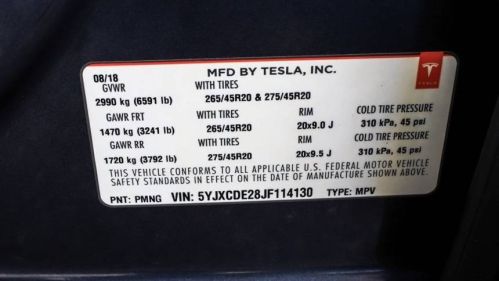 2018 Tesla Model X 5YJXCDE28JF114130